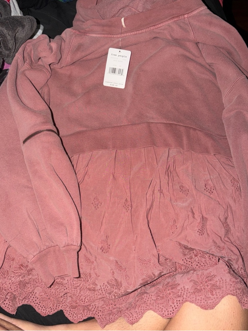 Free People PALE MAUVE oversized hoodie dress